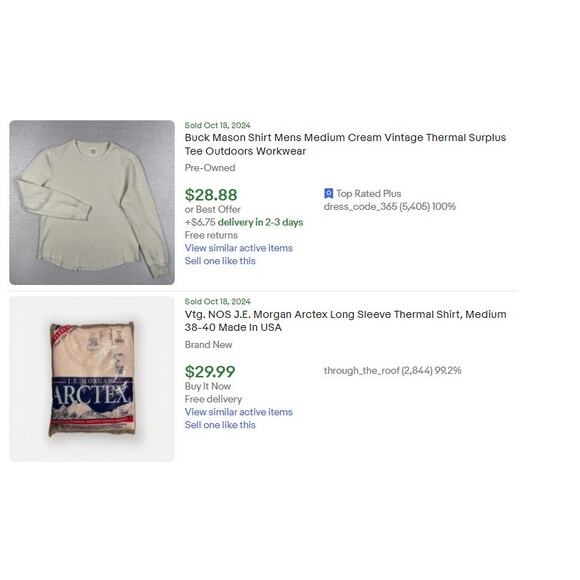 Vintage Thermal Shirt Men’s Medium Ivory Long Sleeve - Picture 3 of 10